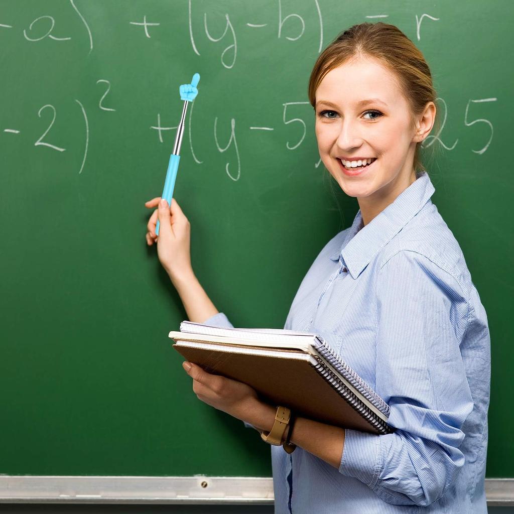 Quasarion Telescopic Directional Indicator with Hand Pointer for Teaching and Convenient Teacher's Pointer, 5-Piece Set, Non-Slip Grip, Classrooms,