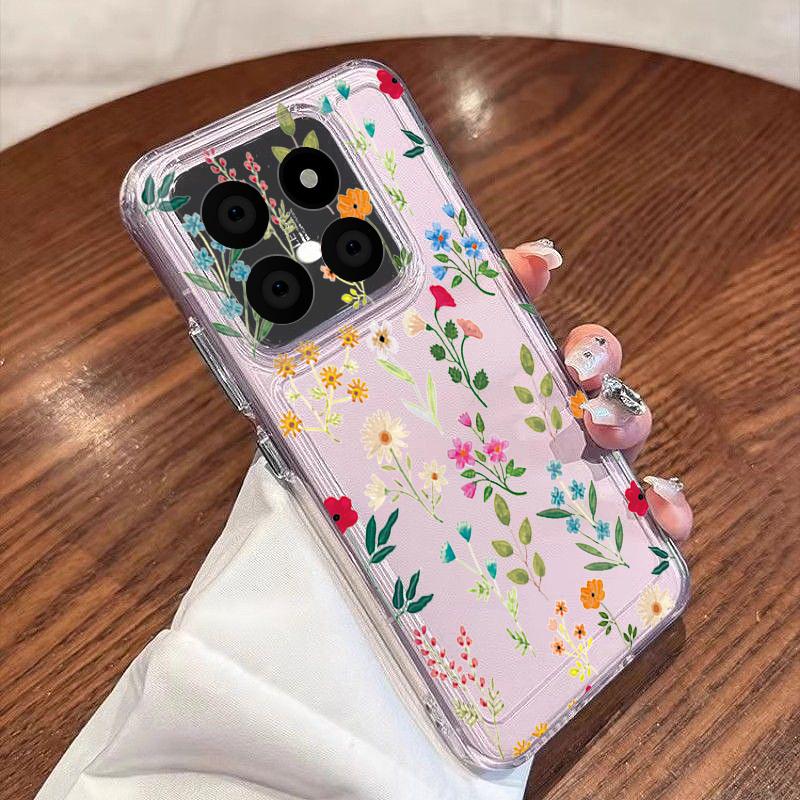 Small Flowers Pattern Case For Xiaomi Redmi Note 15 Pro 4G Funda Redmi Note 14 13 Pro 5G Clear TPU Silicone Soft Cover