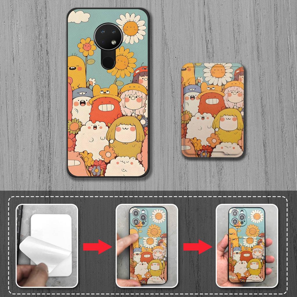 Card Sleeve Silicone Phone Case For Nokia 6.2/7.2 Full Wrap Anti-dust Soft Case Cute Back Cover Durable Anti-knock Cover