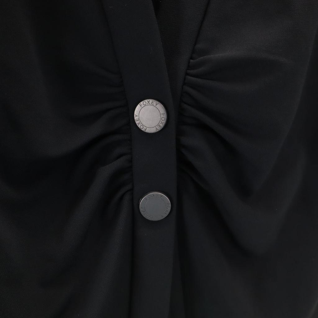 FOXEY NEW YORK made in Japan Langarm V-Ausschnitt Strickjacke 40 schwarz Damen Gebraucht