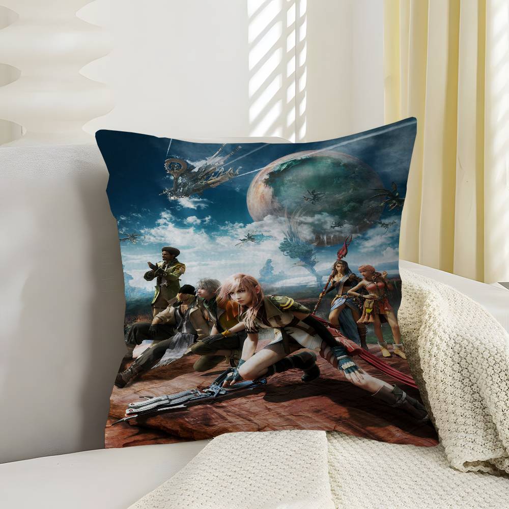 Anime Figure Sketch Videogames FINAL FANTASY Cushion Cover Inches Farmhouse Decor Home Throw Pillow Covers for Couch