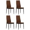 Vidaxl Dining Chairs, 4 Pcs, Brown, Fabric Upholstered