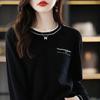 Sweater Pullover Female Spring and Autumn New Loose Colored Collar Round Neck Elegant Wool Knitted Sweater Pullover Female Top