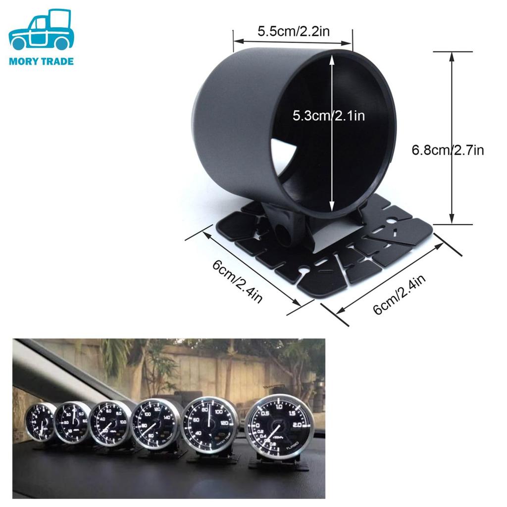 MORYTRADE Universelle Schwarze Messgerätabdeckungen für Armaturenbrett, Drehzahlmesser und Wassertemperaturanzeige (52mm, 2er-Set)