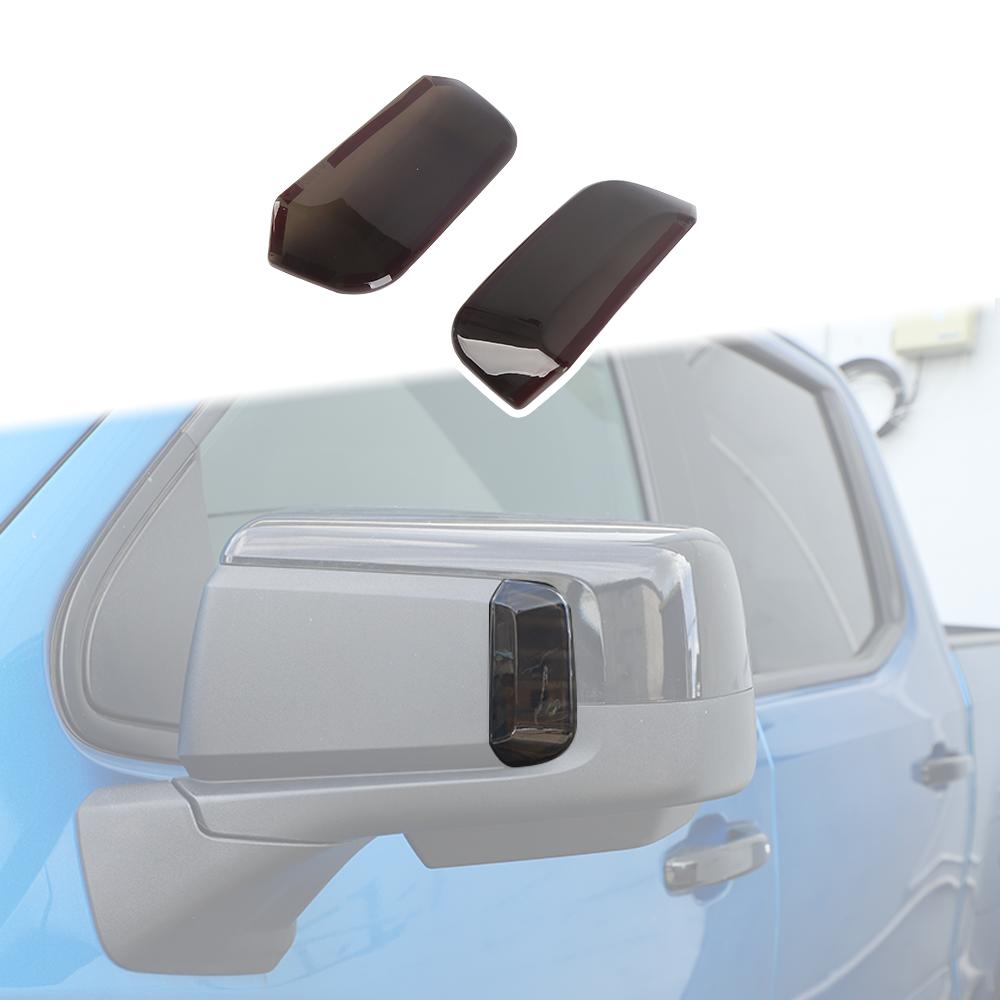 Rearview Mirror Turn Signal Light Lens Trim Smoked Black For Chevy Silverado 19+