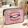 Retro-Fischdosen-Design Kosmetiktasche Sardinen Kosmetiktasche, durchsichtige wasserdichte Tasche, Reißverschluss Transparente Reise-Aufbewahrungstasche Verschluss Toilettenartikel für Damen