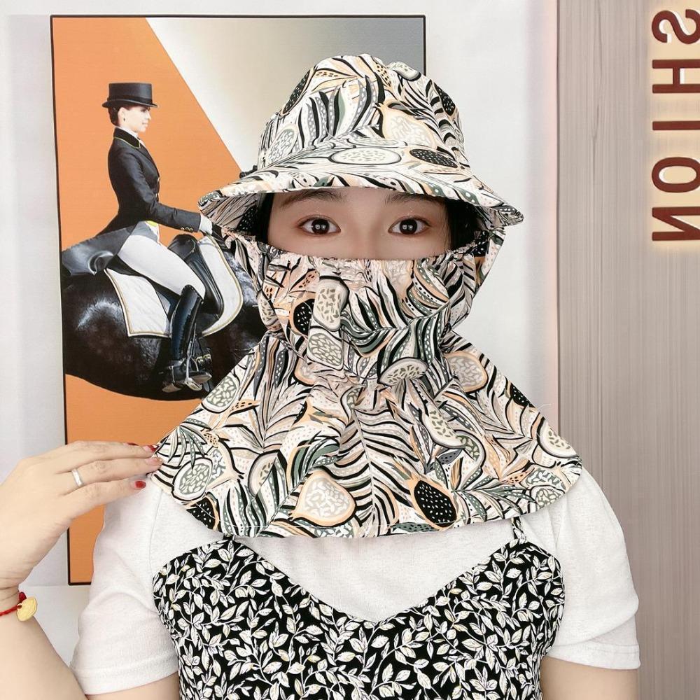 Wide Brim Tea Picking Cap Anti-UV Sunscreen Hat Fashion Women's Ponytail Hat  Outdoor