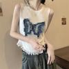 Summer Thai Style Niche Sweet and Spicy Butterfly Tank Top with Camisole for Women Wearing Short Sleeveless Tops