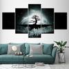Canvas Painting Tree in larger moon 5 Pieces Wall Art Painting Modular Wallpapers Poster Print for living room Home Decor