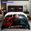 Alita Battle Angel Futuristic Warrior Three-piece set (1 * duvet cover + 2 * pillowcase, without core) 2D Flat Soft and comfortable