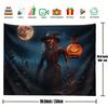 1 Halloween Decoration Banner - Ghost Scarecrow Witch and Glowing Pumpkin Lantern Indoor/outdoor Party