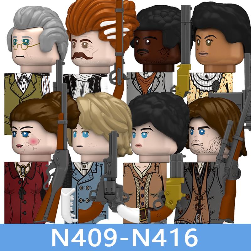 

8pcs MOC City Series Soldier Figures Building Blocks Street View Military Female Warrior Accessories Guns Movies Christmas Bricks Toy