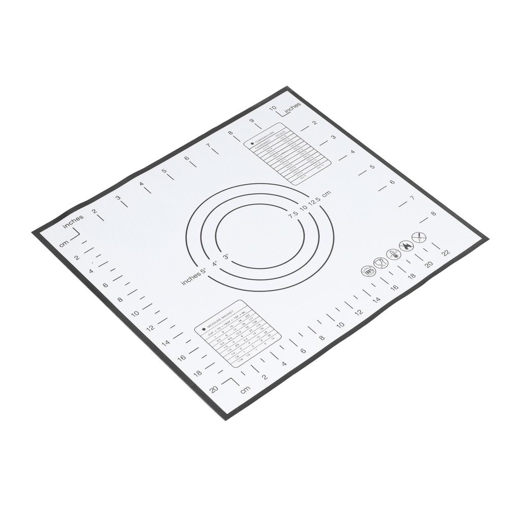 Baking Mat Silicone Non Slip Heat Resistant Dough Mat with Scale for Home Kitchen 29x26cmBlack