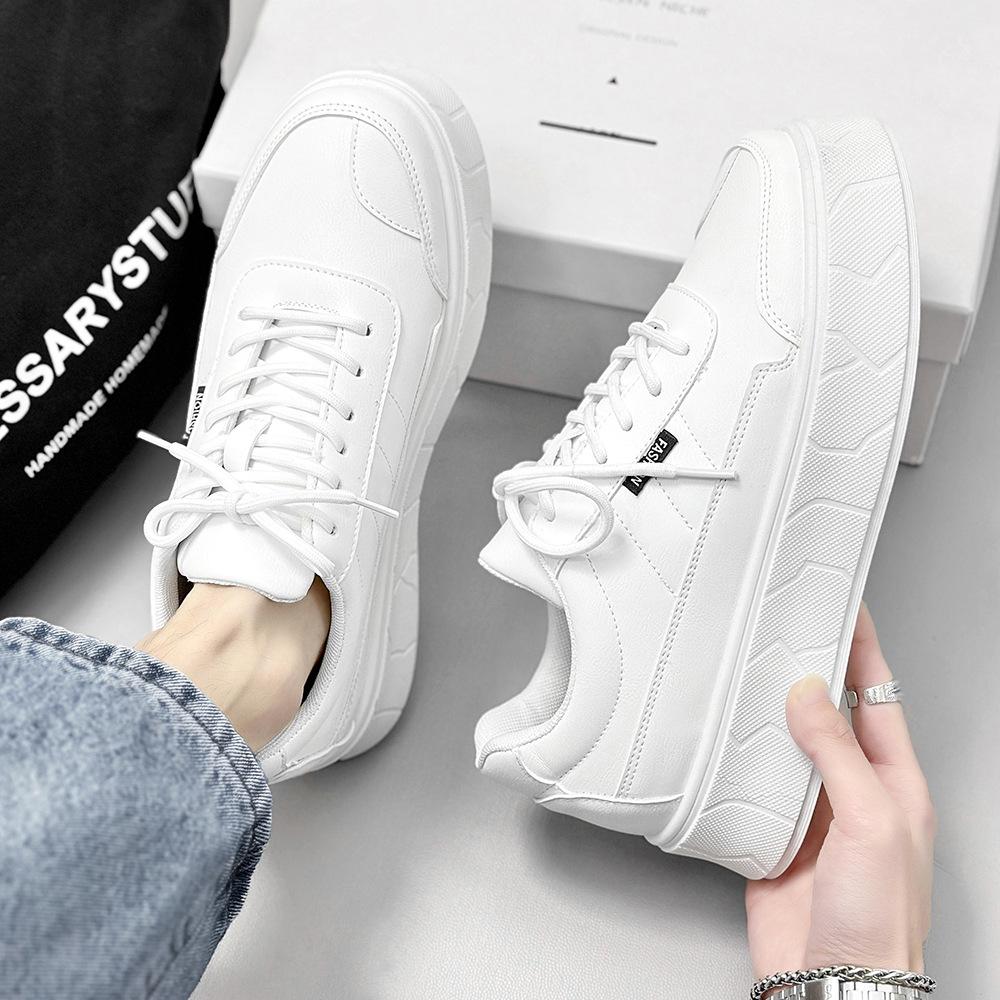 Fashion Men's Platform Skate Shoes Breathable Lace-Up Sneakers Comfort-Fit Design Spring-Summer Casual Footwear Urban Style Thick Sole
