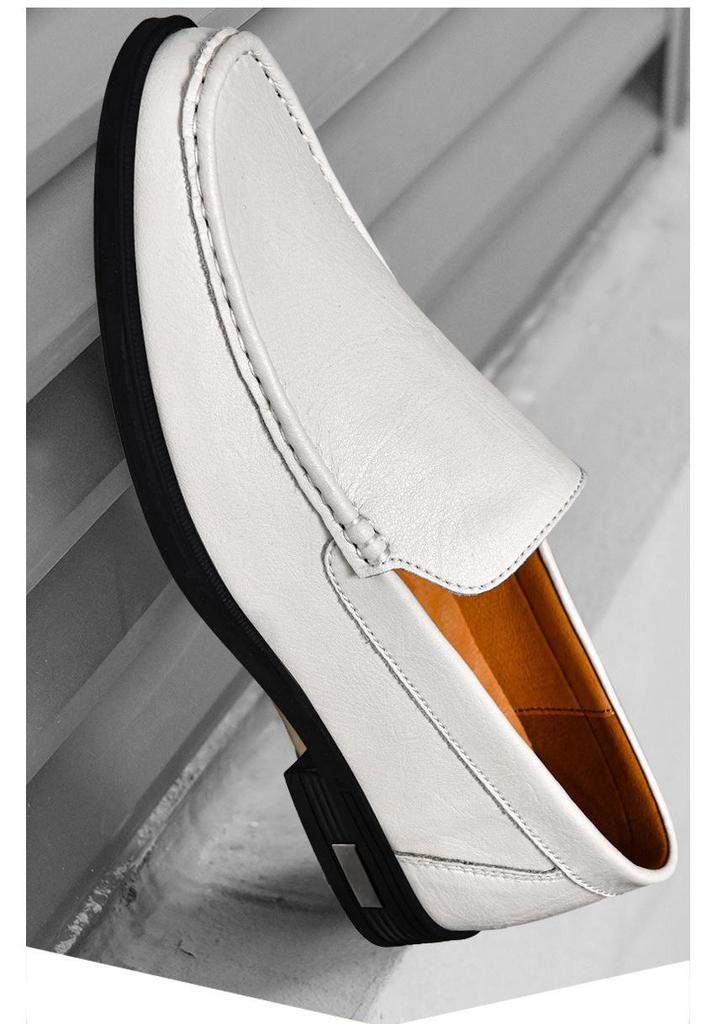 Men's Plus Size Summer Cowhide Casual Loafers - Slip-On Leather Driving Shoes