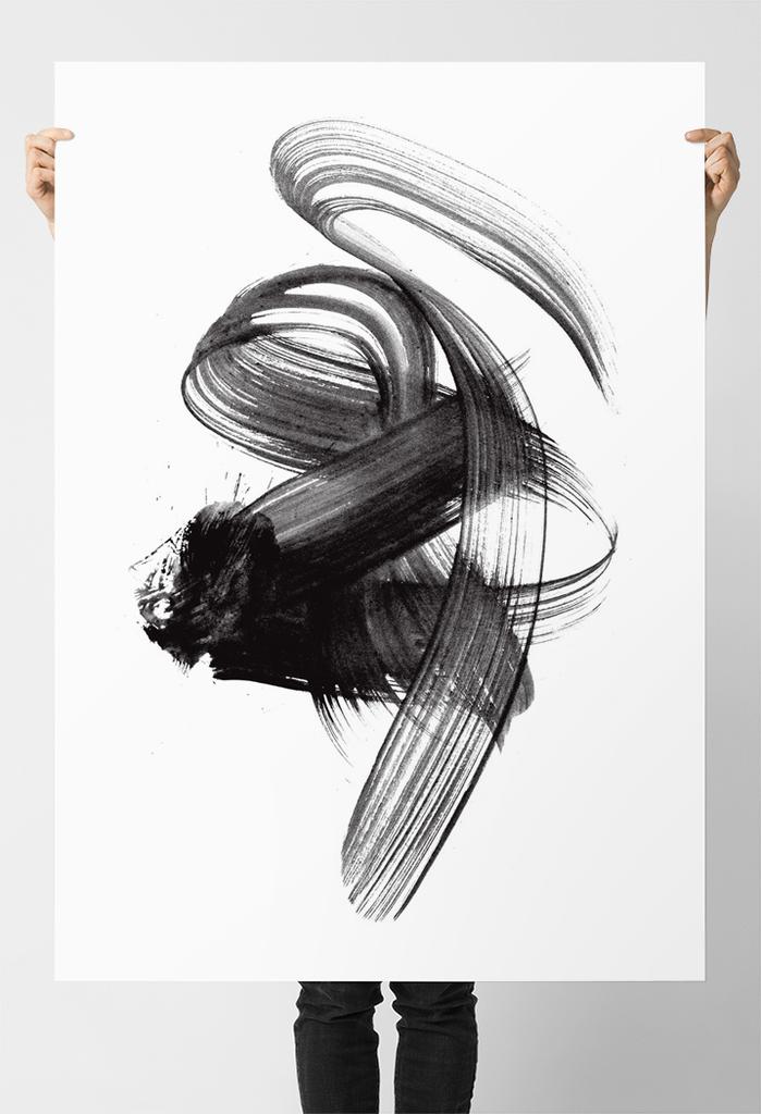 Poster Smudge Black Paint