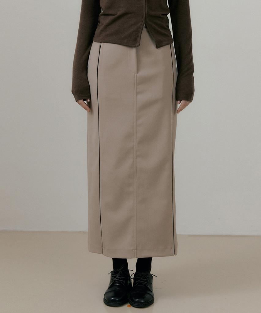 Riorg Rie Line Point Long Skirt Light Brown