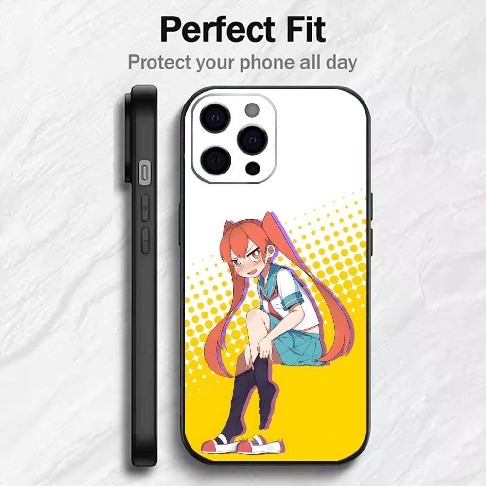 

Как неуклюжий U-Ueno-san Чехол для телефона для iPhone17,16,15,14,13,12 Plus,Max Мягкий силиконовый Черный чехол iPhone14