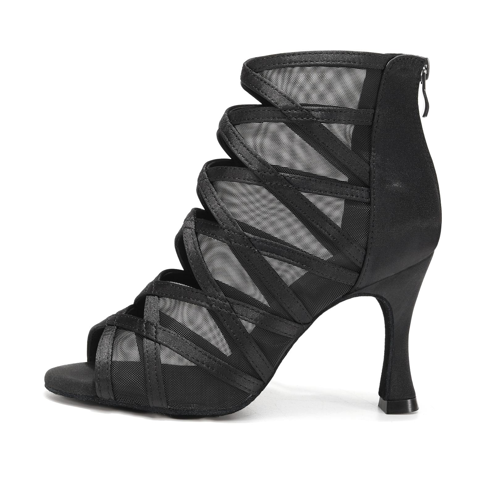 

Модная женская обувь класса люкс на высоком каблуке для латинских бальных танцев сальса каблук 9 см 39 чёрный