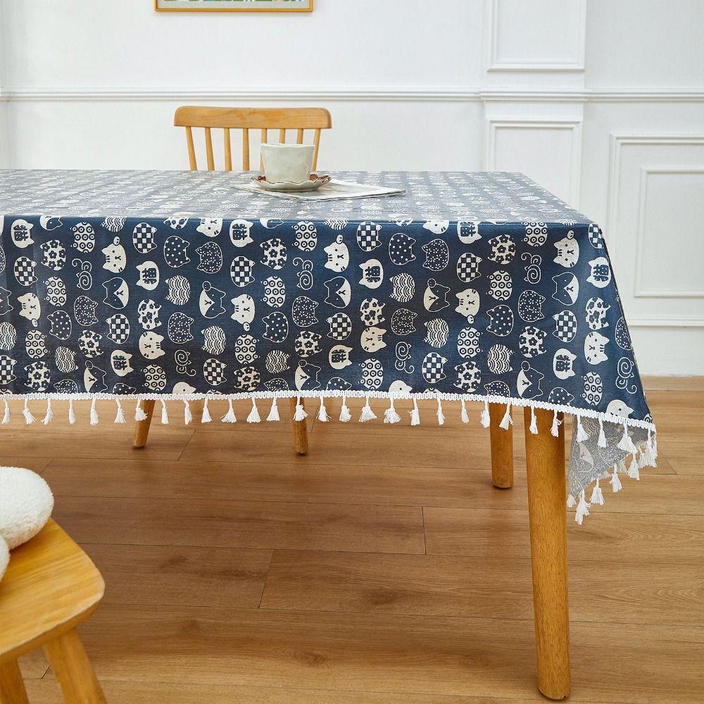 Rectangular Waterproof Coated Tablecloth Reusable Table Mat Table Protection Coat Tea Table