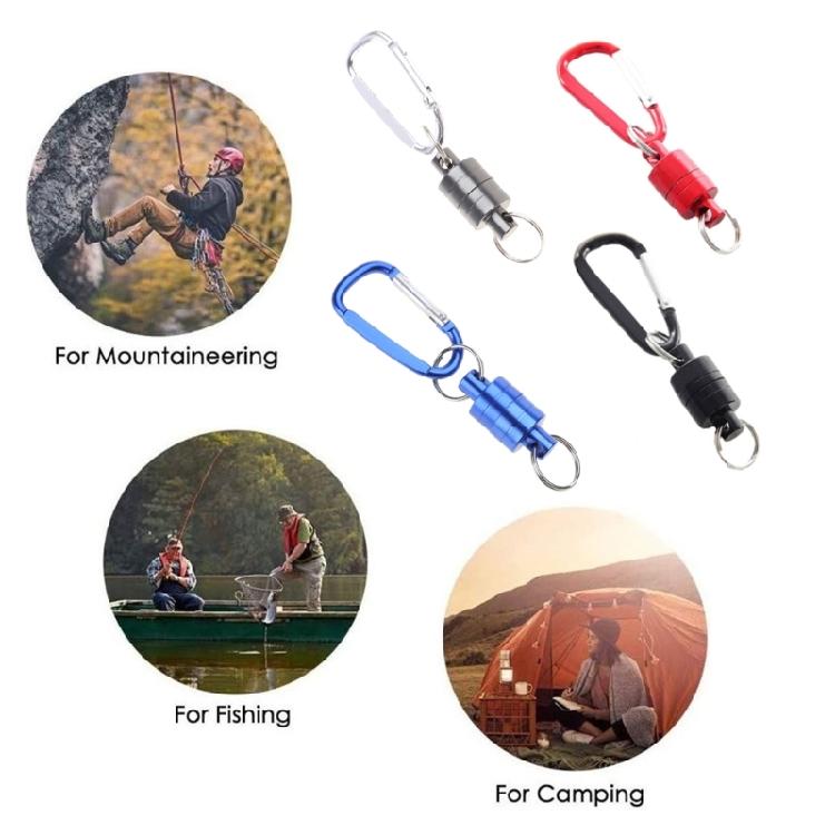 Magnet Buckle Fly Fishing Net Release Hanging Holder Lanyard Clip Carabiner