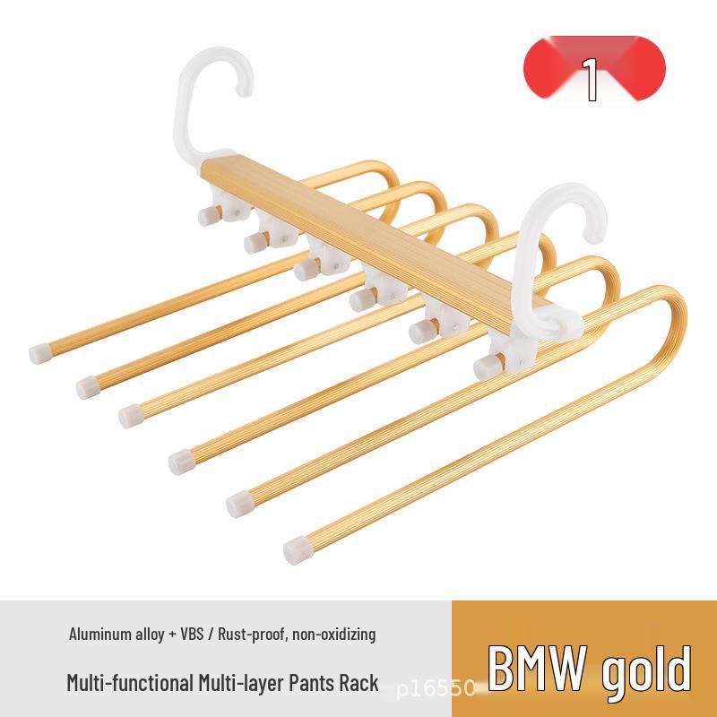Liquidação de Fim de Ano: Cabide Dobrável Multi-Funcional de Aço Inoxidável com Múltiplas Camadas para Calças em Guarda-Roupas.