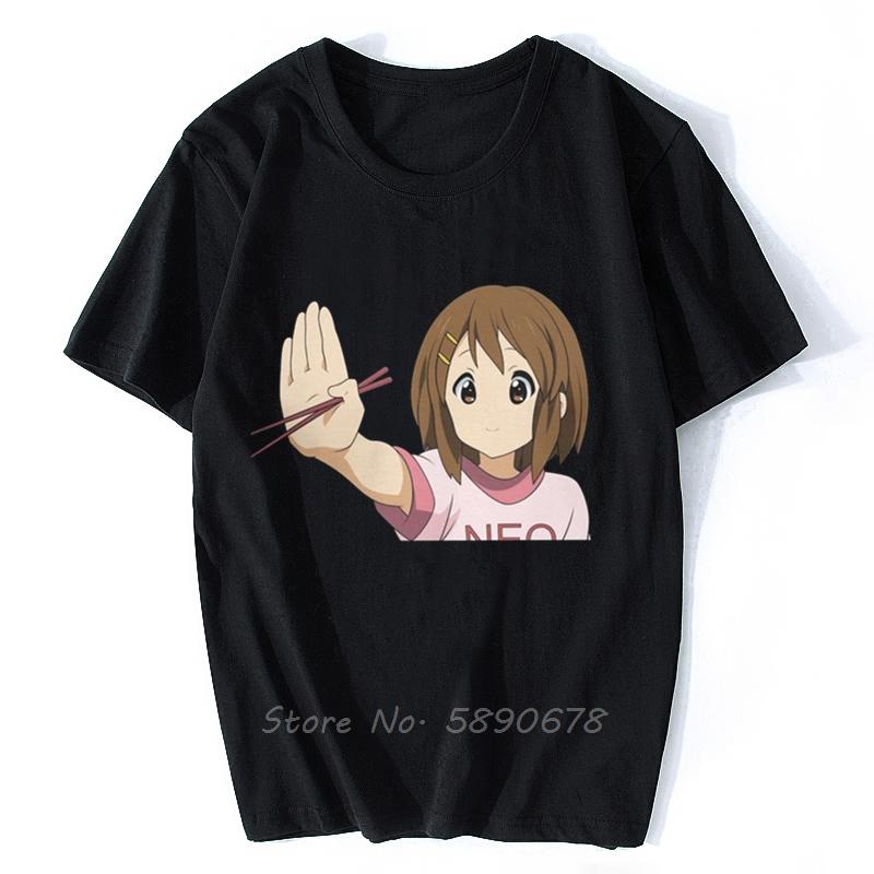Yui Chopstick Unisex T Shirt Kon Yui Hirasawa Japan Music Anime Humorous Tee Shirt Short Sleeve Harajuku Tshirt Adult Tops