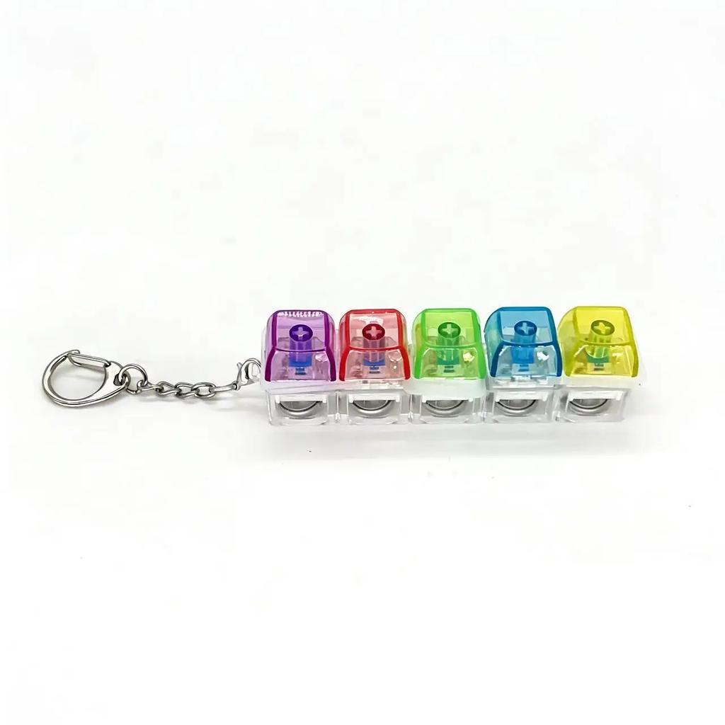 LED Keyboard Keychain Fidget Toys Crystal Clicker Sensory Toy for Stress Relief Keyboard Keychain Fidget Gadget for Adults Amagi