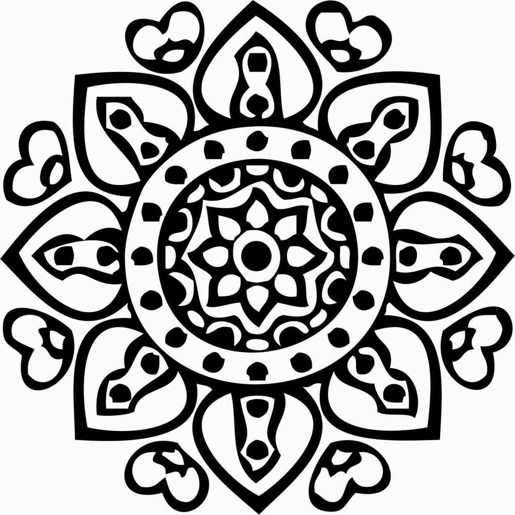 Printtoo Christmas Secret Santa Gift Round Wooden Rubber Stamp Floral Mandala Stamps-2