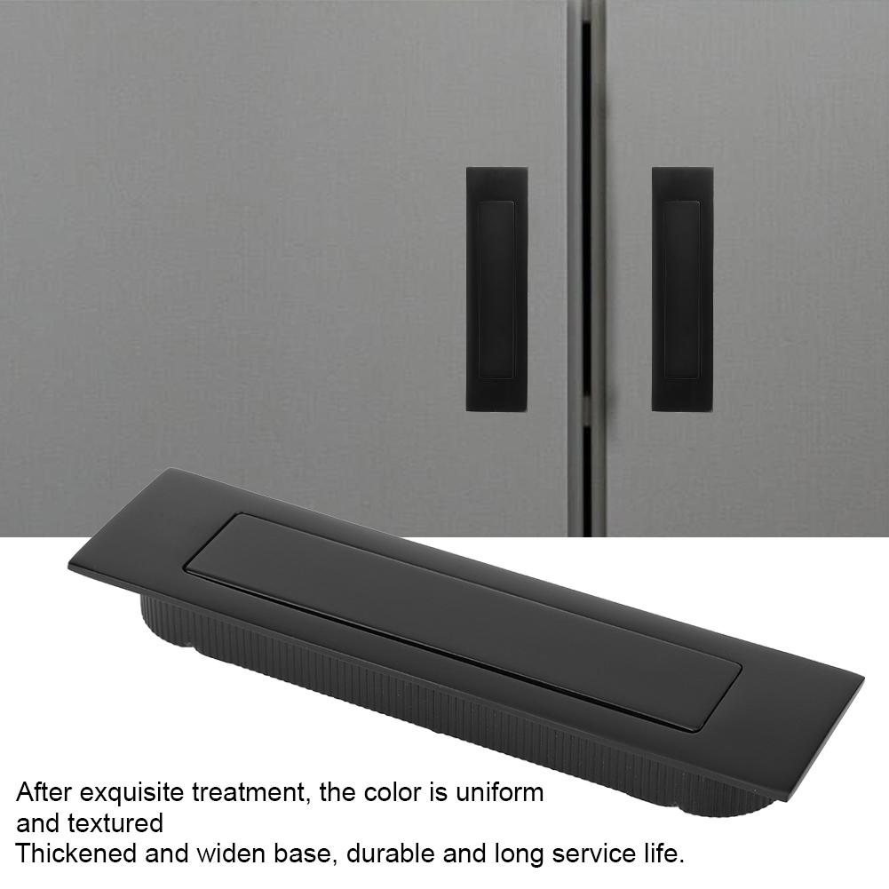 Dustproof Furniture Handle Spring Concealed Zinc Alloy Drawer Cabinet Nickel BrushedCelsiusBlack
