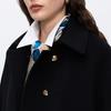 LANGZI Women's Vintage Preppy Wool Blend Double-Breasted Overcoat