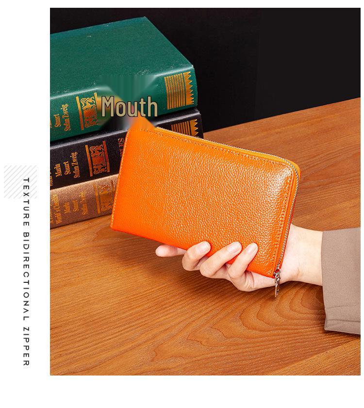 Genuine Leather RFID Passport and Document Holder with Multi-Card Slots and Zipper Pocket for Men and Women