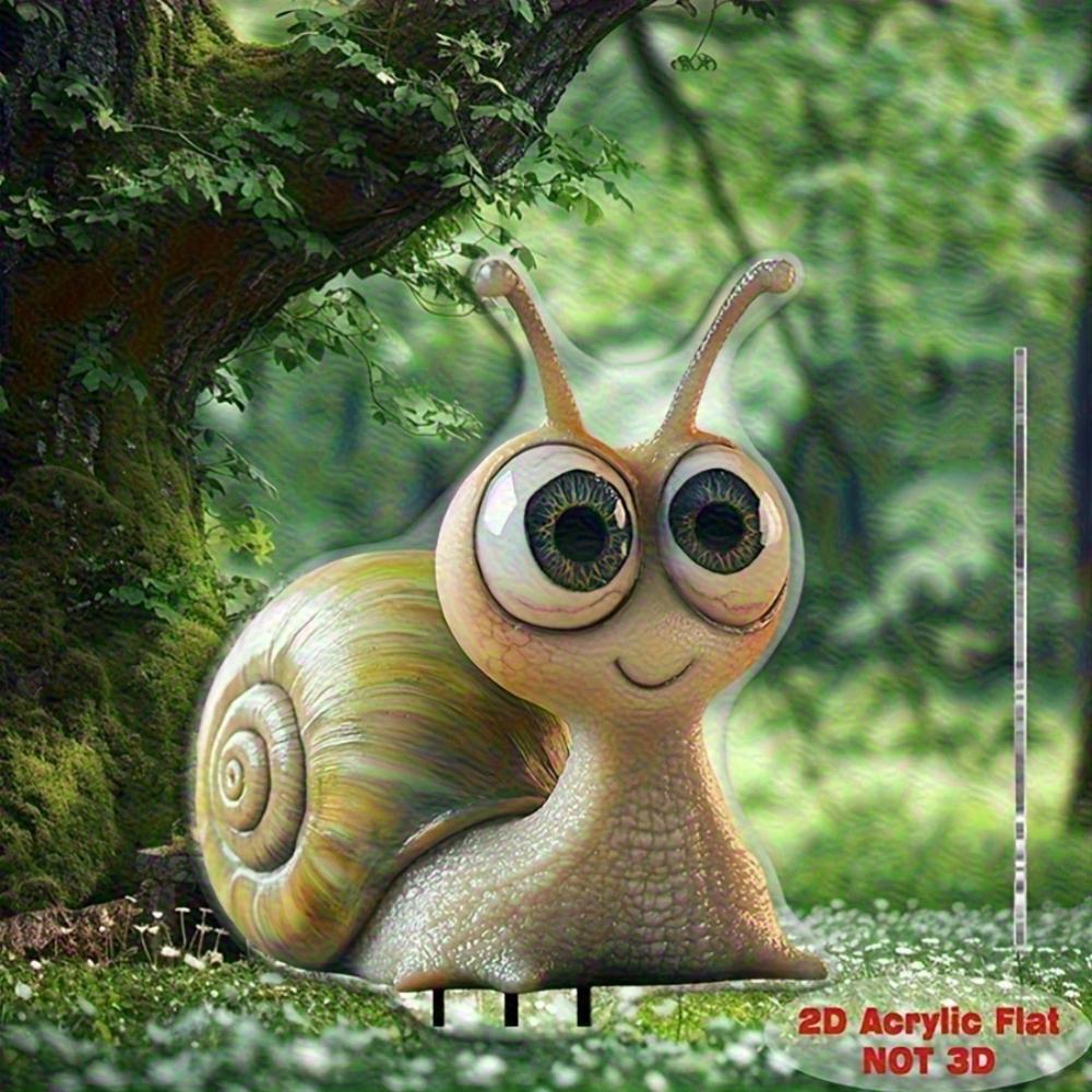 Flat 2d Cute Gardening Snail Decoration - Big Eyes Snail Sign, Outdoor Courtyard Lawn Four Seasons Holiday Decoration, Home Garden Ornaments