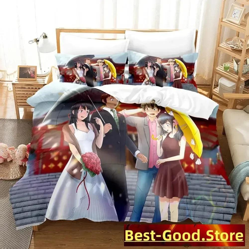 

Anime Wedding Anime Parure Bedding Set Printed Duvet Cover Pillowcase Single Double Queen Super King Size Sets 70x133cm 2pcs