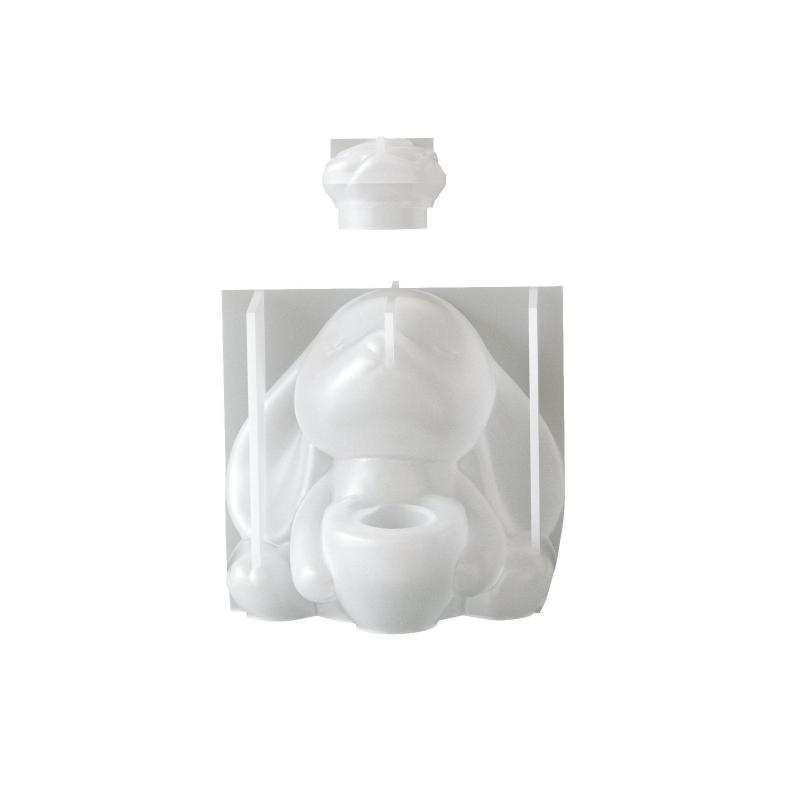 Cute 3D Rabbit Silicone Mold Bunny Aromatherapy Cup Gypsum Candle Mold Easter Diy Craft Moulds Reusable Handmade Tool Home Decor