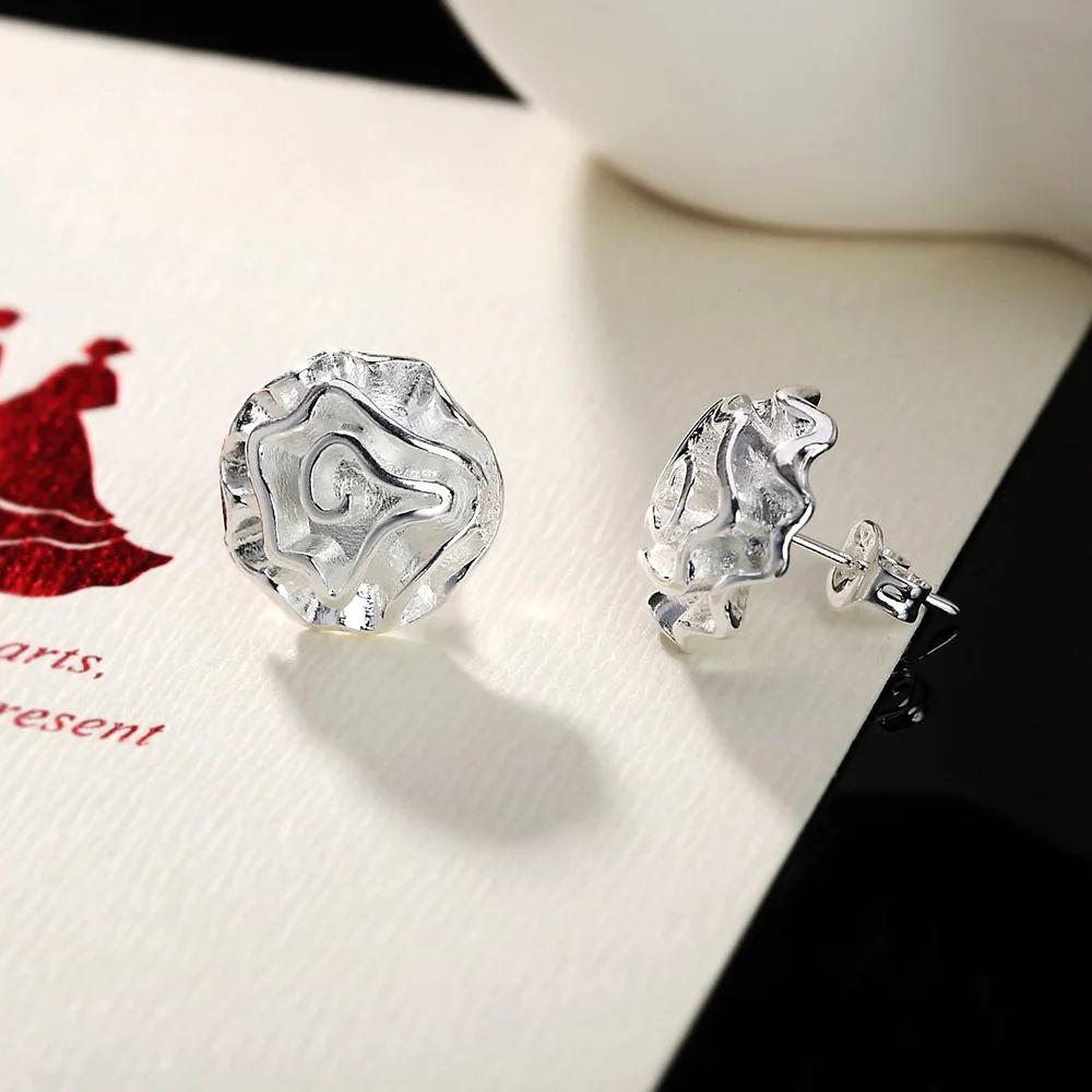925 Sterling Silver Jewelry set earrings stud necklaces for women fine Fashion rose flower Pendant wedding Party Christmas gifts