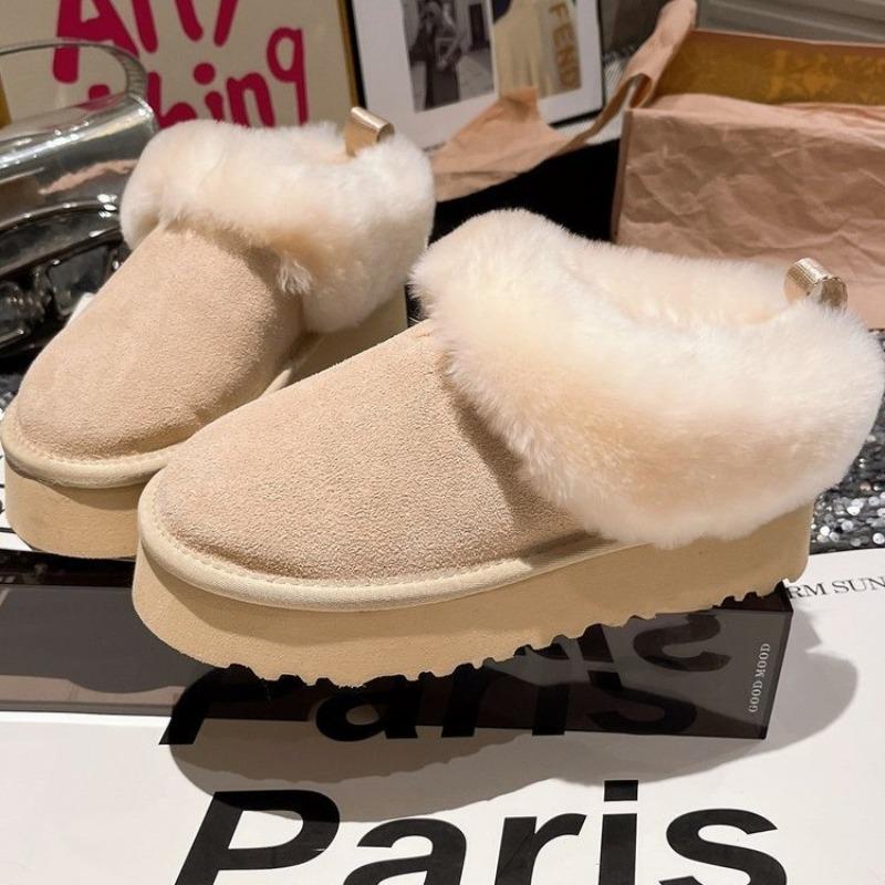 Heißluft Dicksohlige Schneestiefel Damen Winter Neu Samt Warm Kurze Stiefel Kleine Outdoor Vielseitige Baumwollschuhe