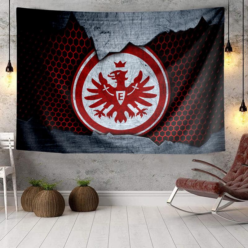 Flaming Heart Frankfurt Emblem Tapestry, Unique Design Tapestry, Wall Decor for Bedroom,Livingroom, Playroom,Heartwarming Fan Holiday Gifts