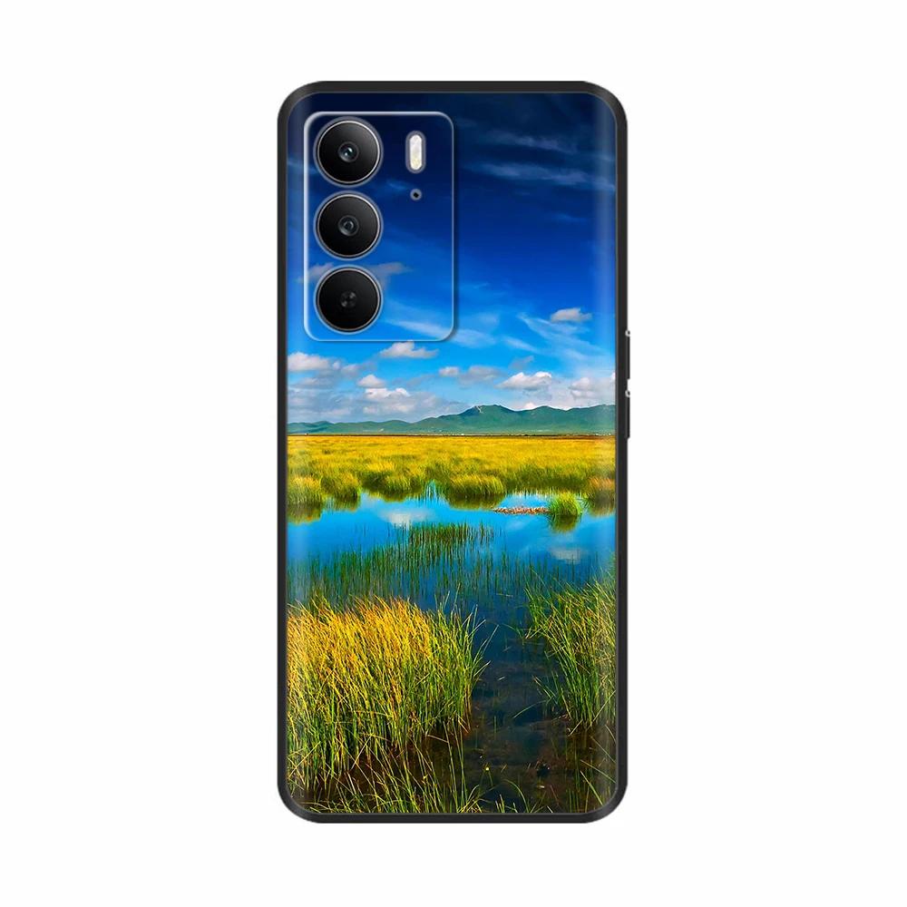 Für Realme C75 4G Hülle Niedliche Herzblumen Bemaltes TPU Cover Weiche Dünne Handyhülle Für Oppo Realme C75 C 75 Fundas Coque Bumper