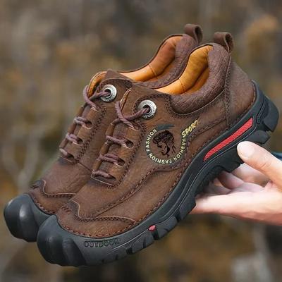 Scarpe da Trekking da Campeggio all'Aperto Uomo Vera Pelle Sneakers Sportive Uomo Scarpe Casual da Viaggio Tempo Libero Passeggio Arrampicata Calzature da Uomo