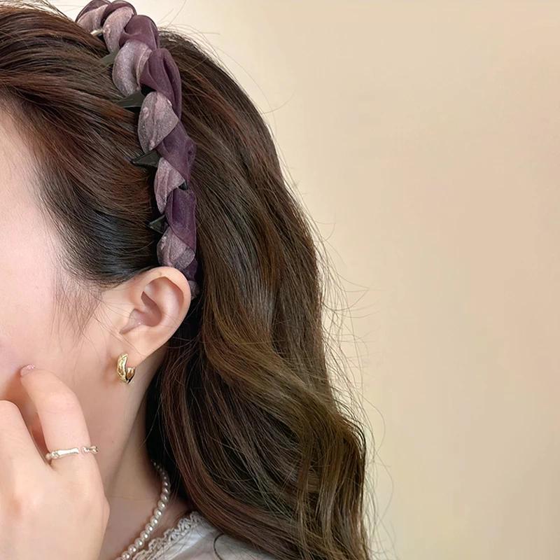 1pcs French Temperament Mesh Headband Korean Non-slip Face Washing Headband Hairpin