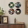 4 Pcs Wooden Record Floral Slice Vinyl Wall Art Vintage Record Replica Wall