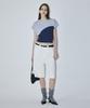 EN OR Two Tone Drawstring Knit Top - Blue