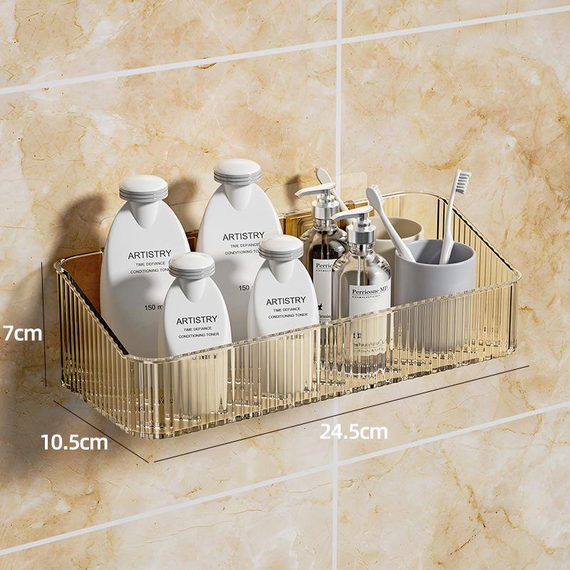 No-Drill Wall-Mounted Bathroom Shelf for Toiletries and Cosmetics
