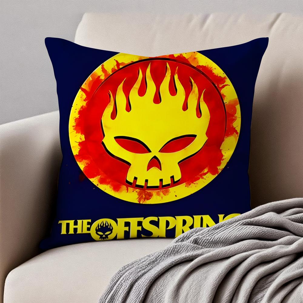 Punk Rock American Band TThe OOffspring Cushion Cover Pillowcase Antidustmite Invisible Zipper Short Plush Sofa Cushion