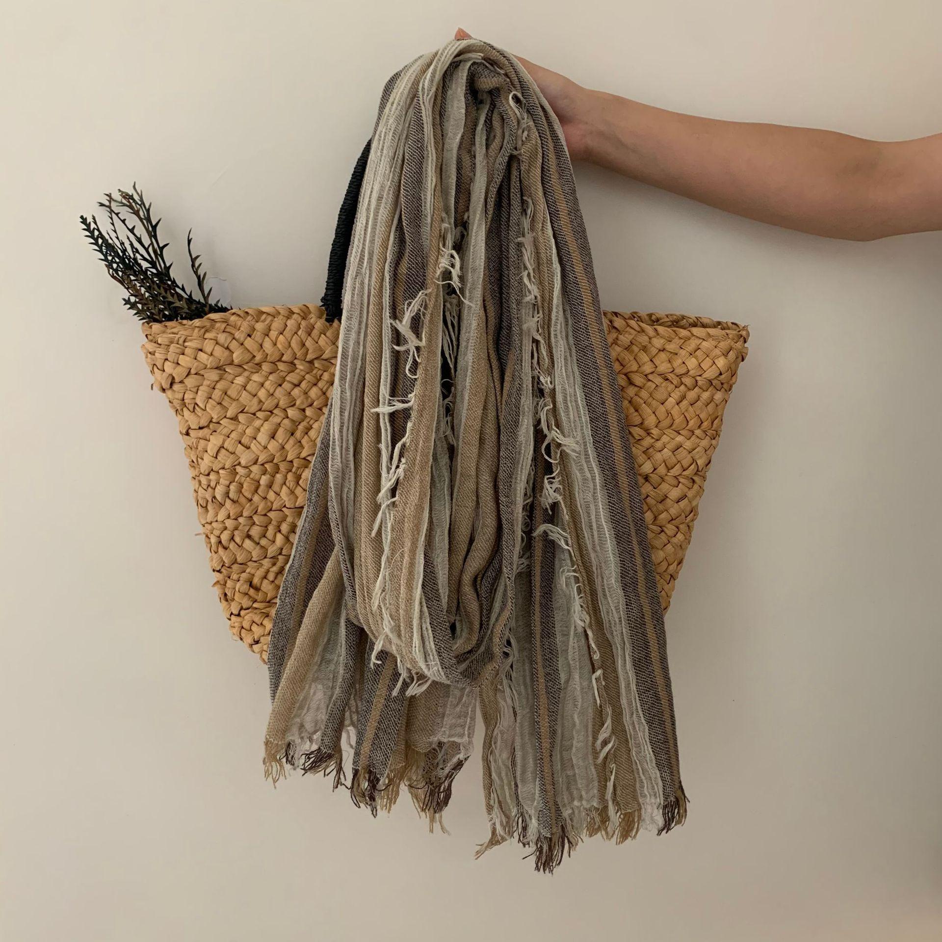 

Cotton Linen Tie-dye Striped Men s Scarf Autumn Winter Warm Men Scarves Tassel Long Shawl Male Accessories Bufanda Wraps