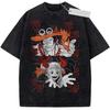 Unisex Washed Black Vintage Tshirt One Piece Whitebeard Highquality Fabric for Home Leisure Travel Shopping