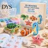 3D Beaded Animal Kit Tiny DIY Kit, Cute Mini Sea Life Beads Embroidery Relaxing Craft Activity Handmade Bead Art Making Set for Adults, Lovers Project