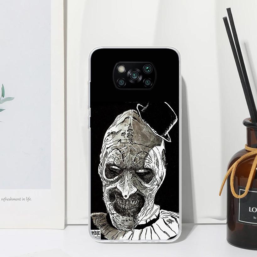 Horror Movie Terrifier Phone Case For Xiaomi Poco X7 X6 X5 M7 M8 Pro F7 Ultra Redmi 15C 15 13C 13 12C 12 10 10C 10A Art Fundas P