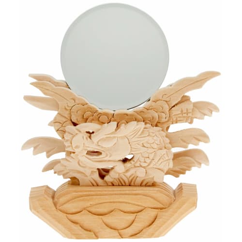 Kamidananosato Dragon God Carved Mirror 15.5 X 15.5 X 7.5